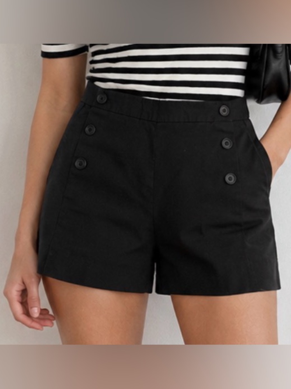 BANANA REPUBLIC Black Sailor Chino Shorts Size 6